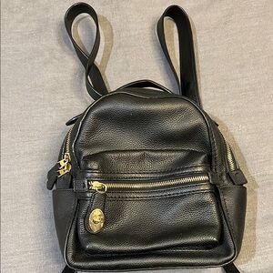 Coach Black Leather Backpack